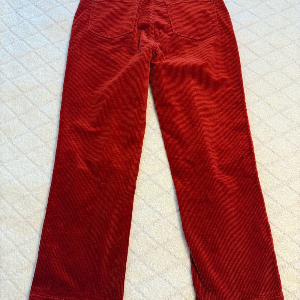 NWT Judy Blue Corduroy Pants Size 9/29 Ankle Straight High Rise Cropped Rust Red - Picture 9 of 11